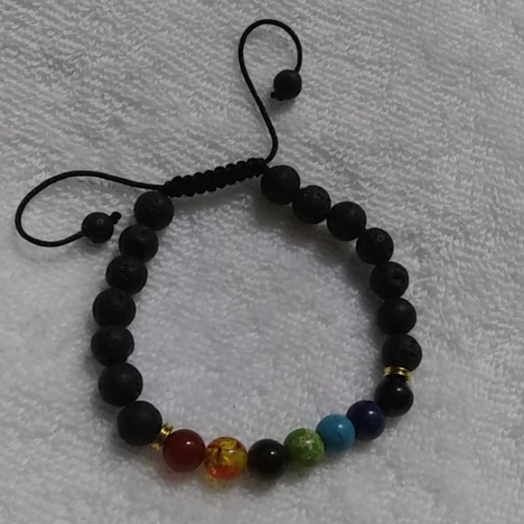 Jewelry - 7 chakra natural stone adjustable bracelet